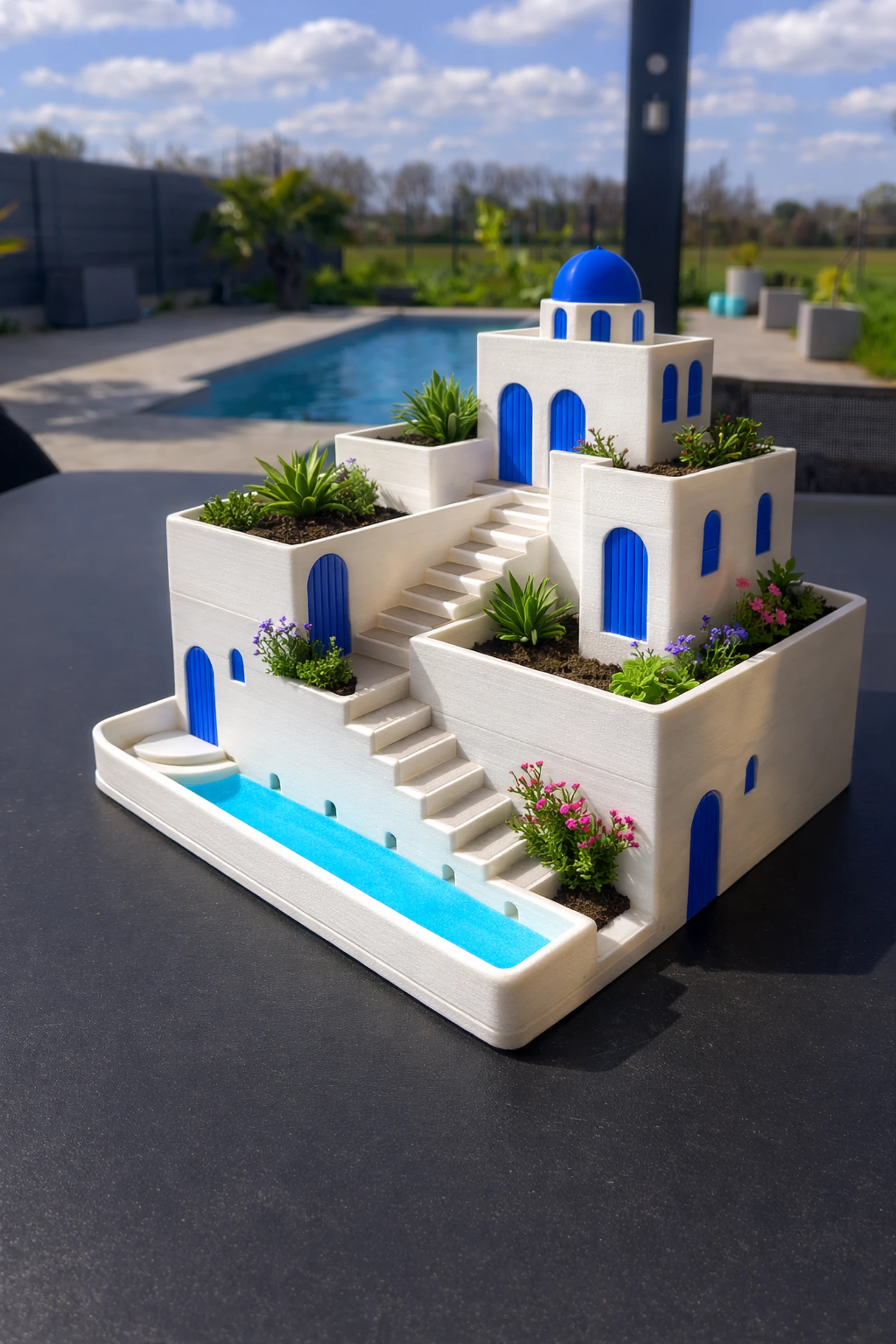 Jardinière 24 cm Grecia persianas azules Santorini 💙 – photo 8